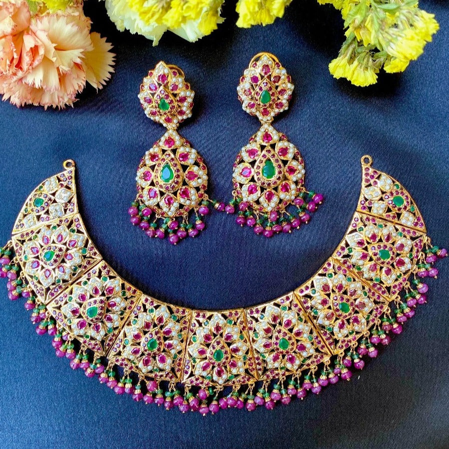 bridal sadakari guluband necklace set for lehenga