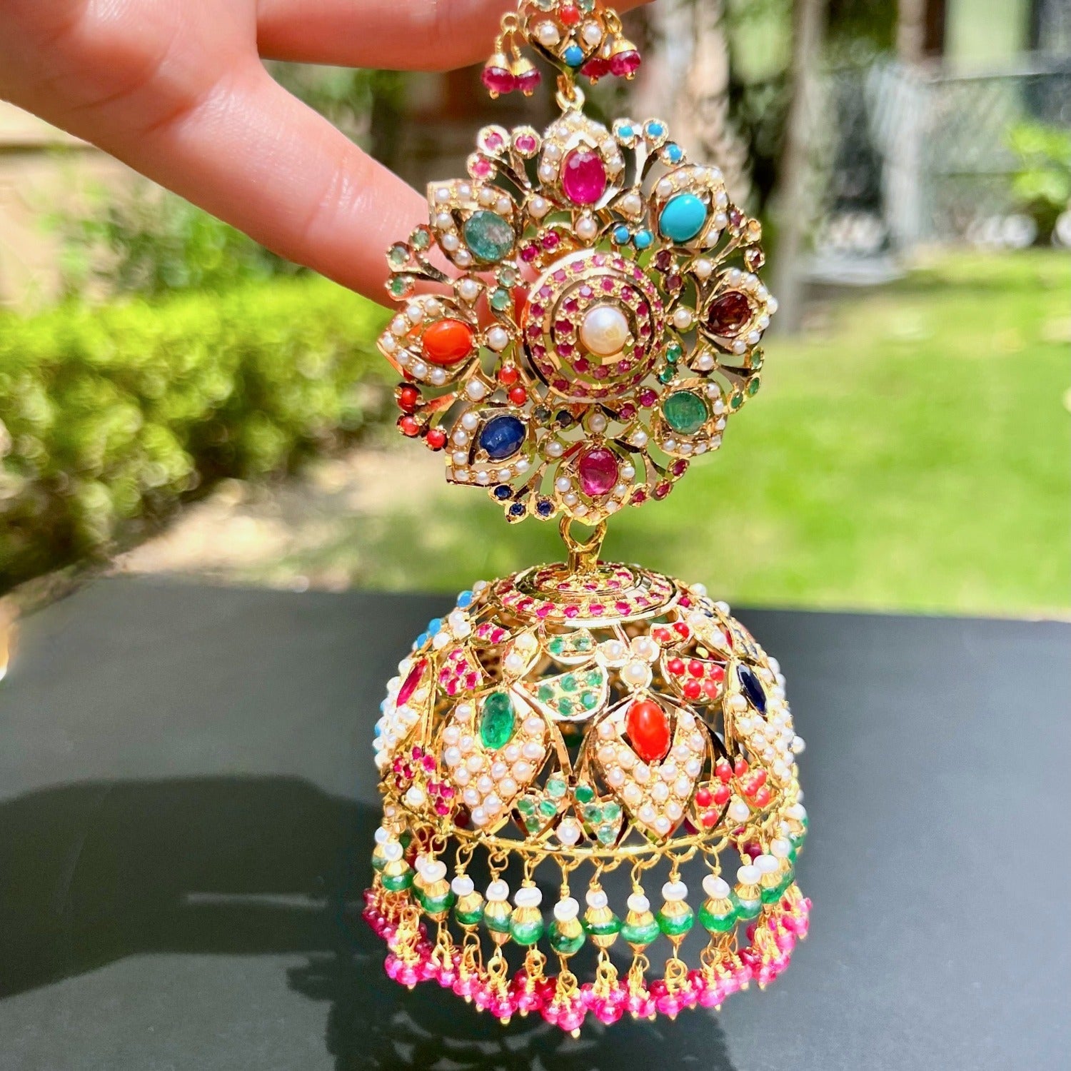 grand jhumkas in 22ct gold