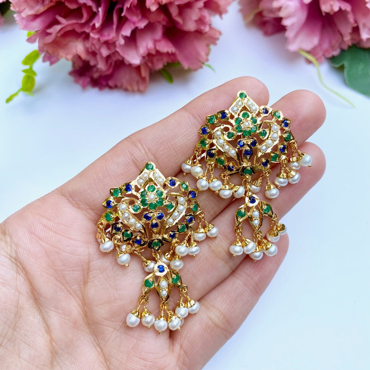 Buy Gold Plated Rani Haar Set Online | Real Pearls NS 099