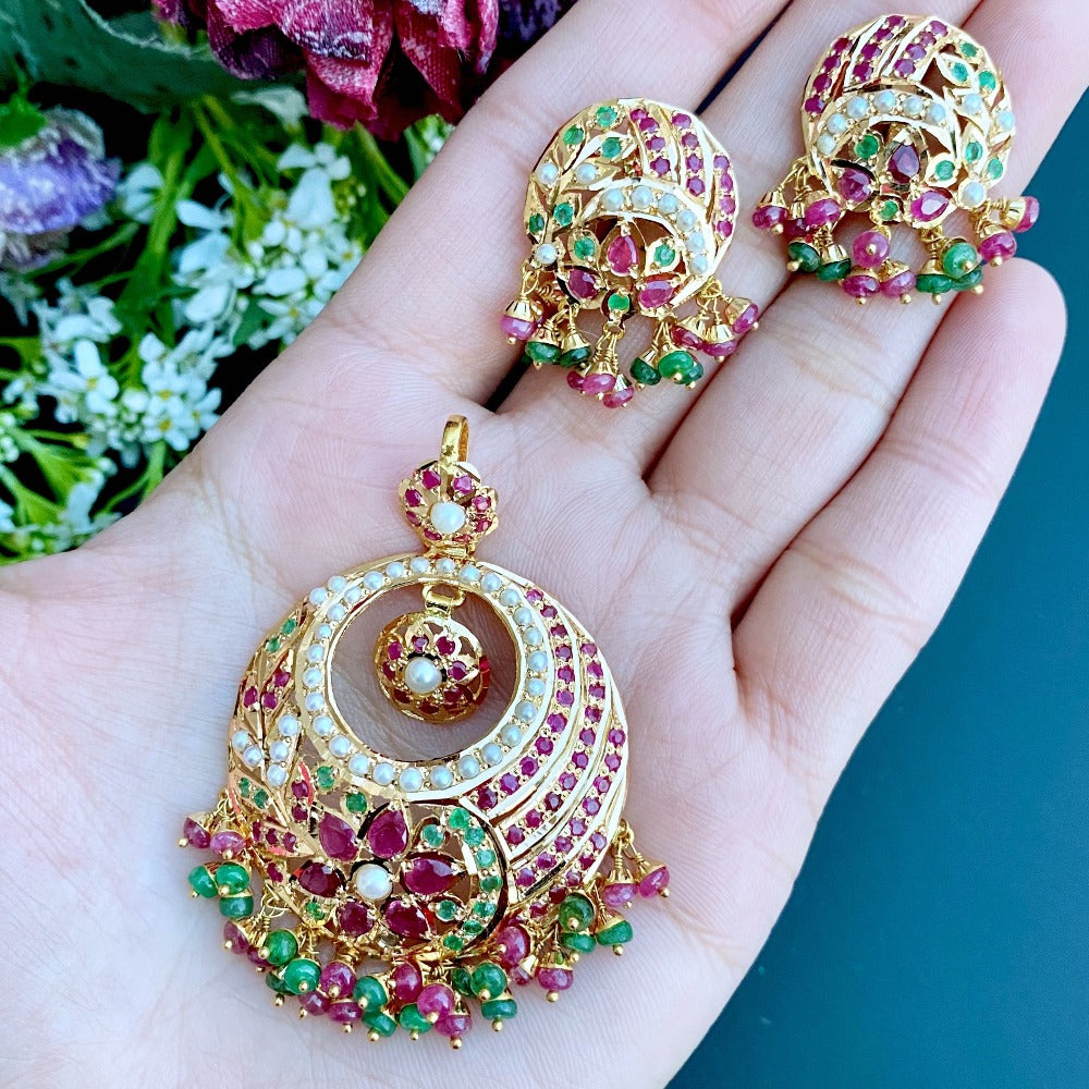 indian 22k gold pendant set dubai