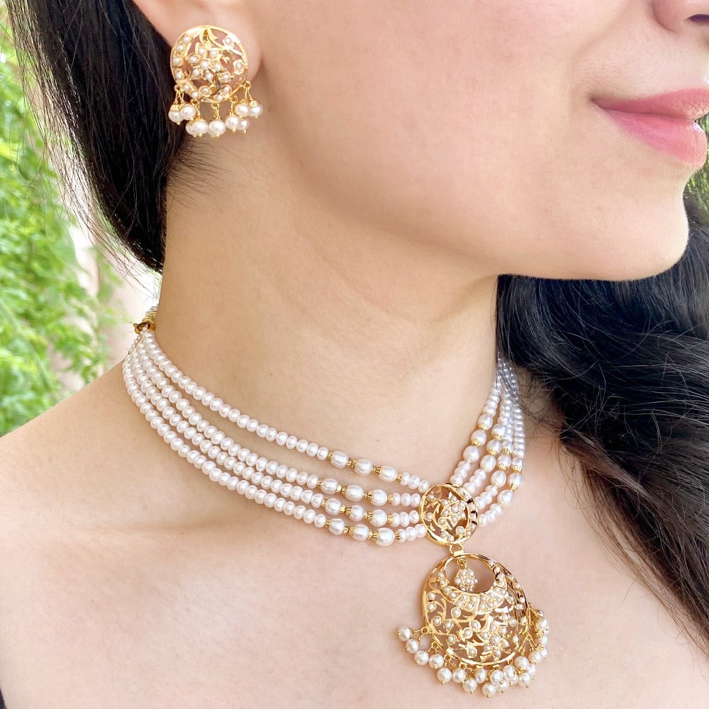 indian gold pearl choker bahrain