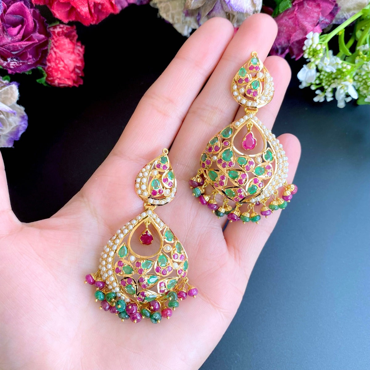 trendy 22k gold jadau necklace