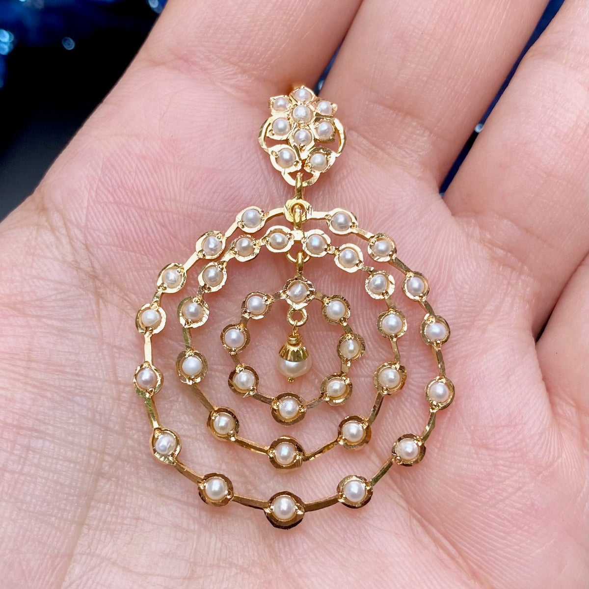 small pearl gold pendant set bahrain