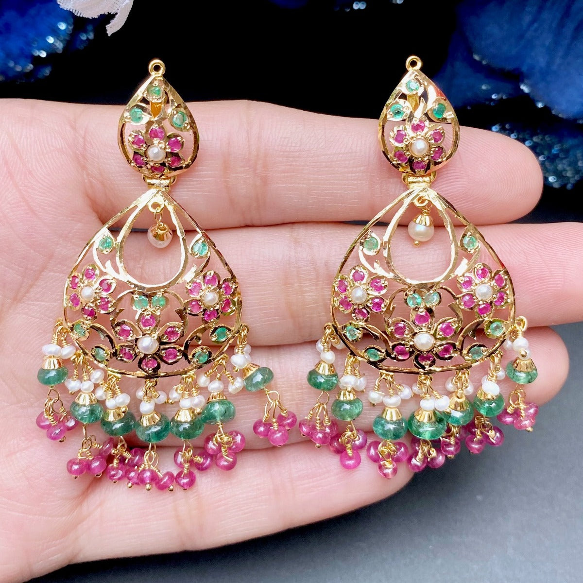 gold chandbali earrings dubai