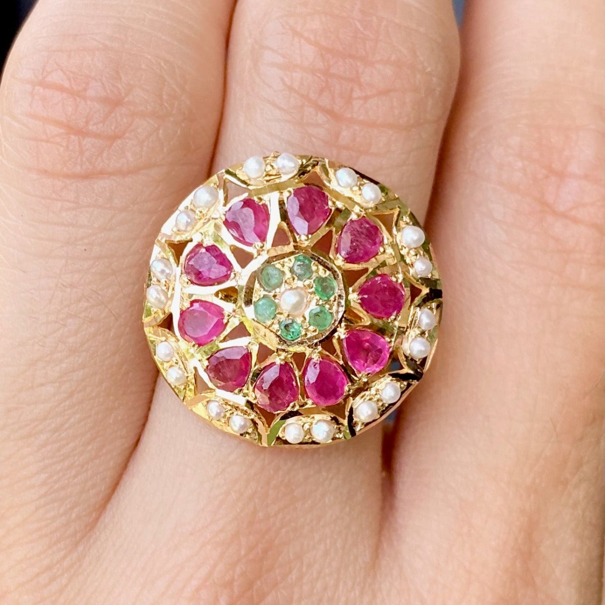 premium jadau ring gold