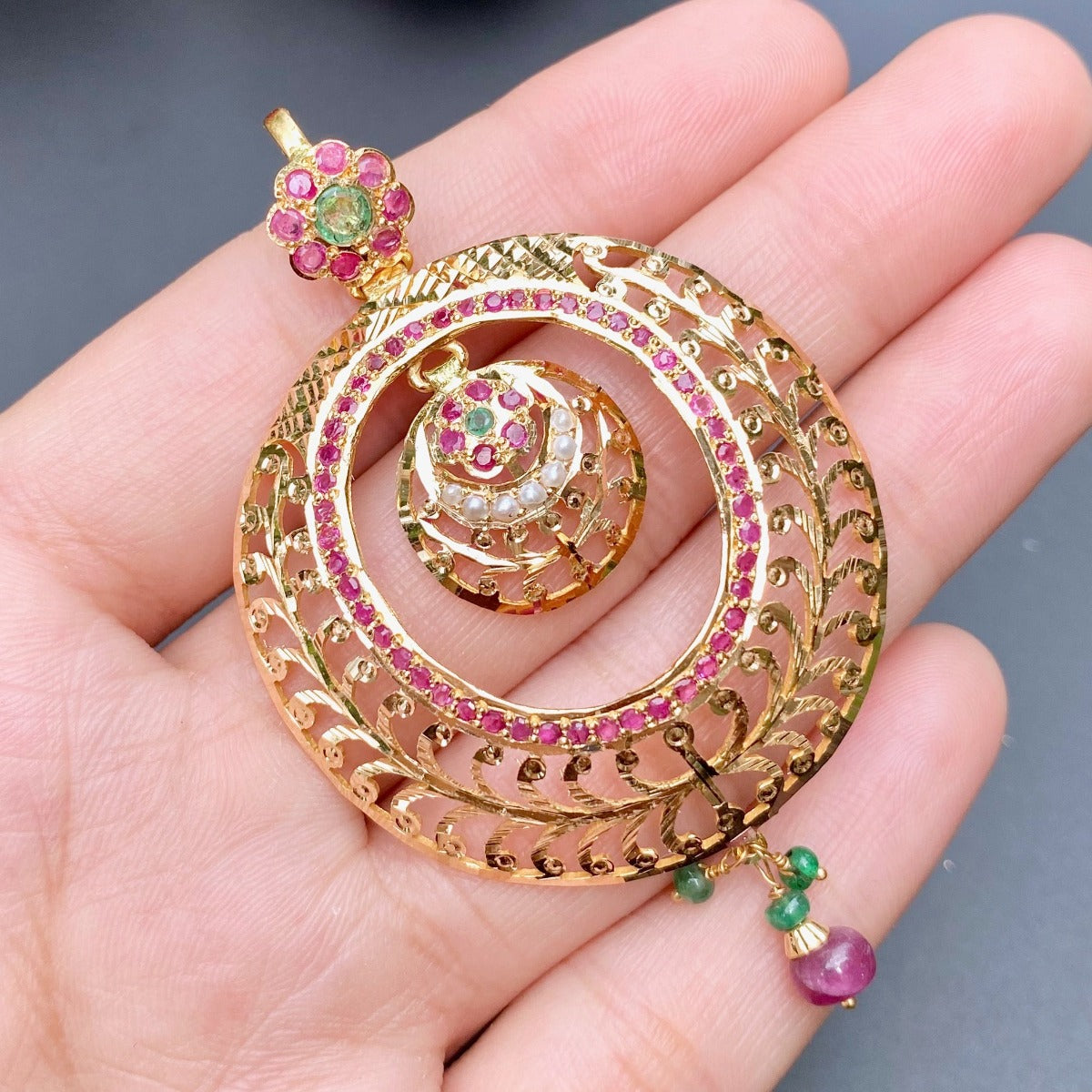 hyderabadi gold pendant set dubai online