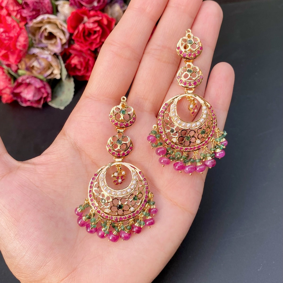 jadau necklace set dainty light in weight 22k gold