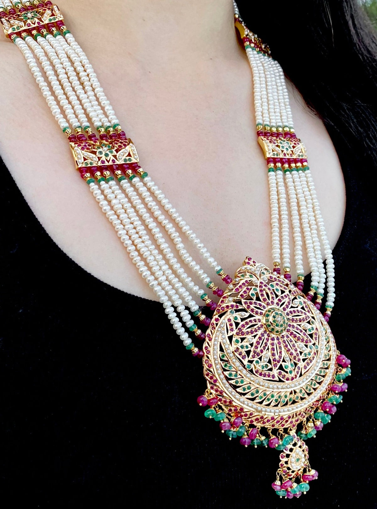 jadau rani haar in 22k gold dubau