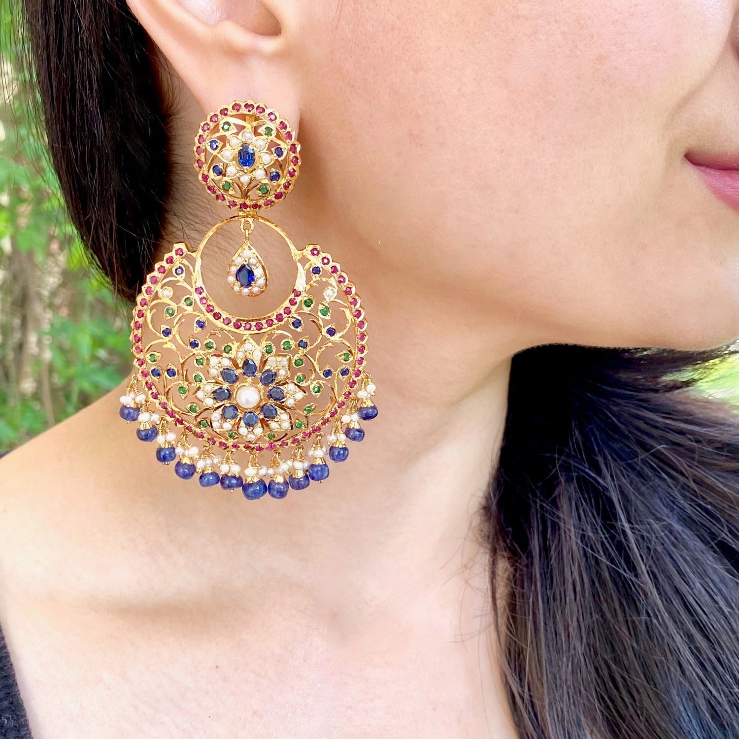 statement bridal jadau earrings