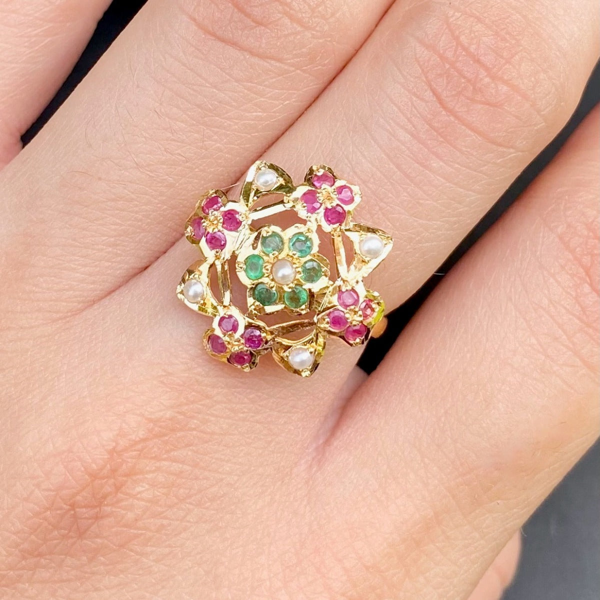 amritsari jadau gold ring