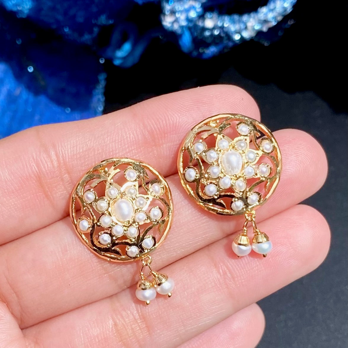 Minimalist Pearl Jewelry Set | Buy Indian Gold Plated Jewelry Online NS 455