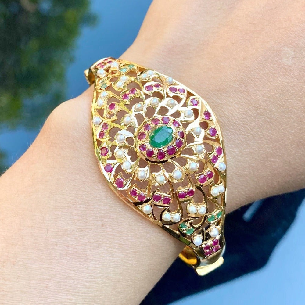 ruby emerald bracelet for women gold