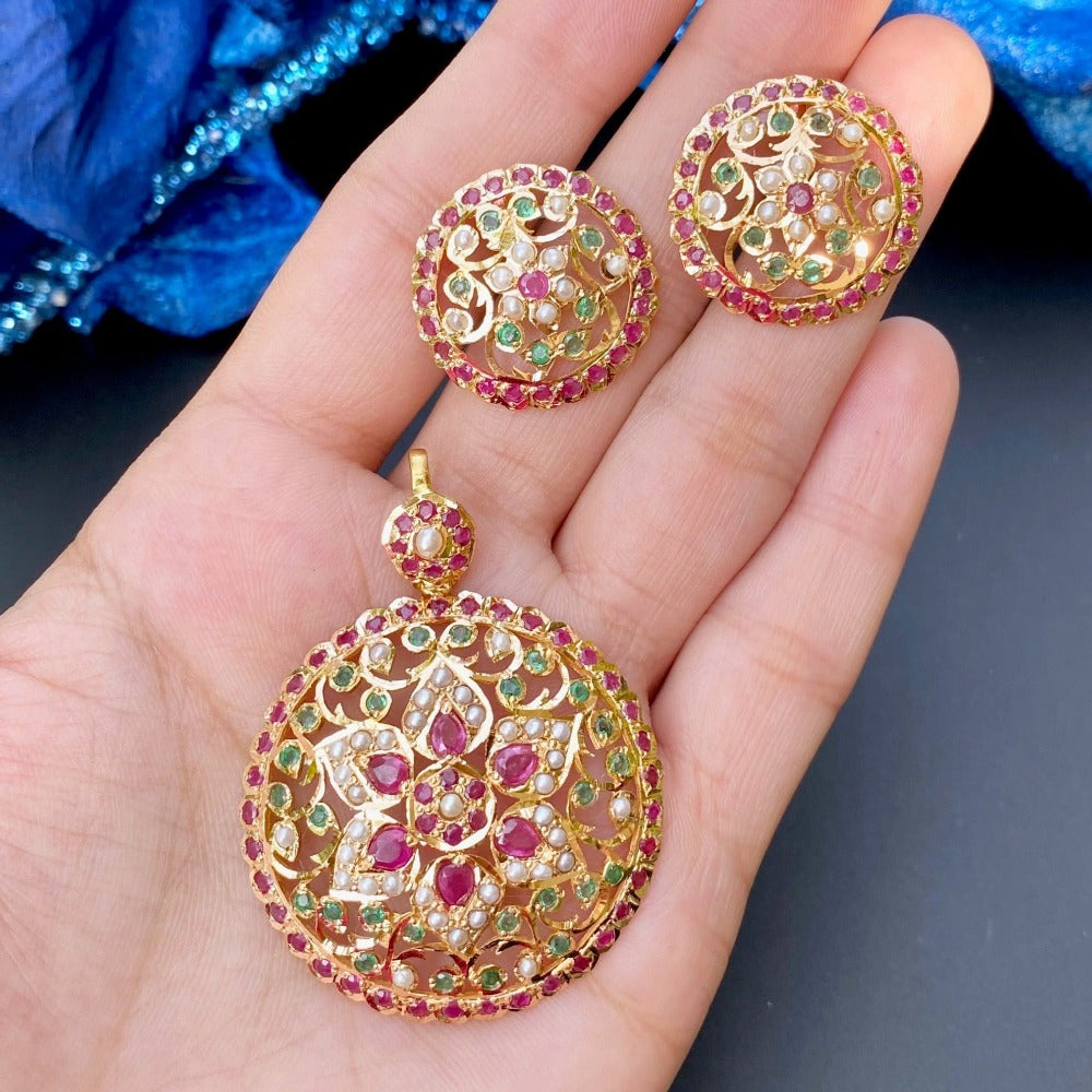 real gold pendant set dubai online
