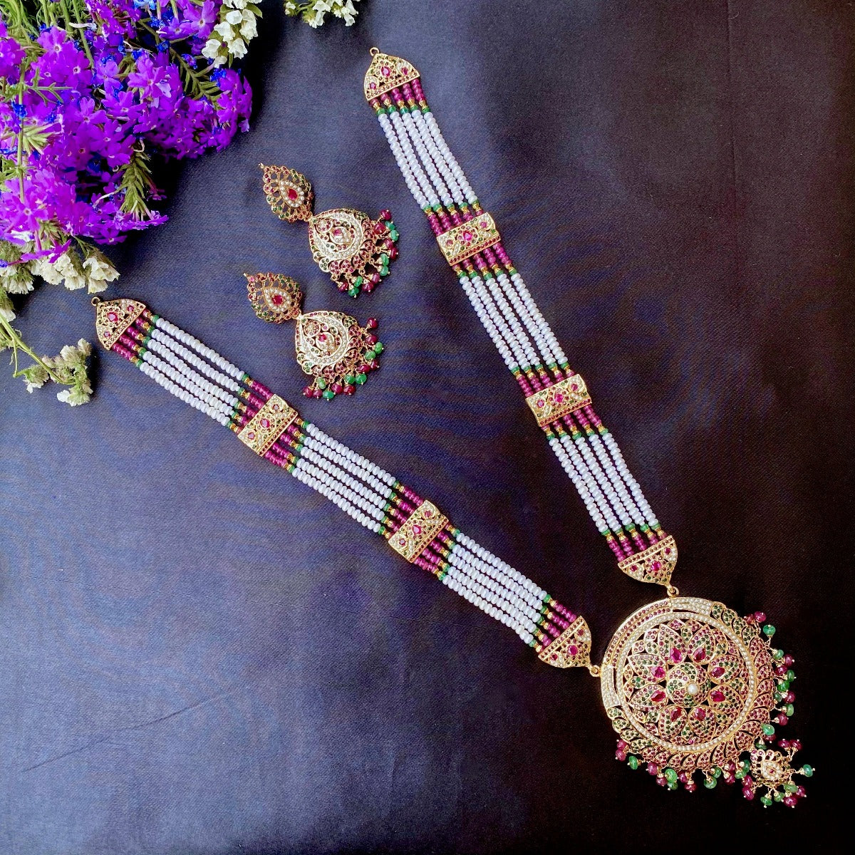 long rani haar set in gold plating