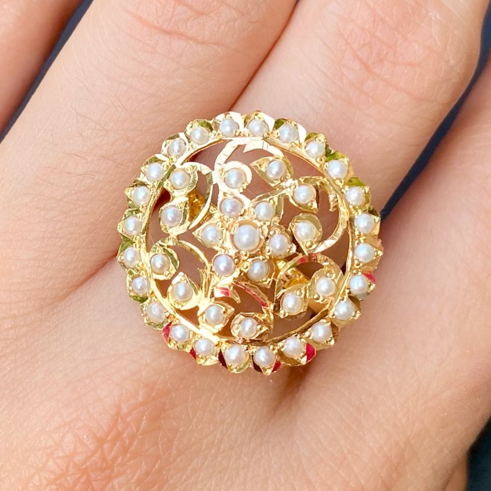 hyderabadi jadau gold ring dubai