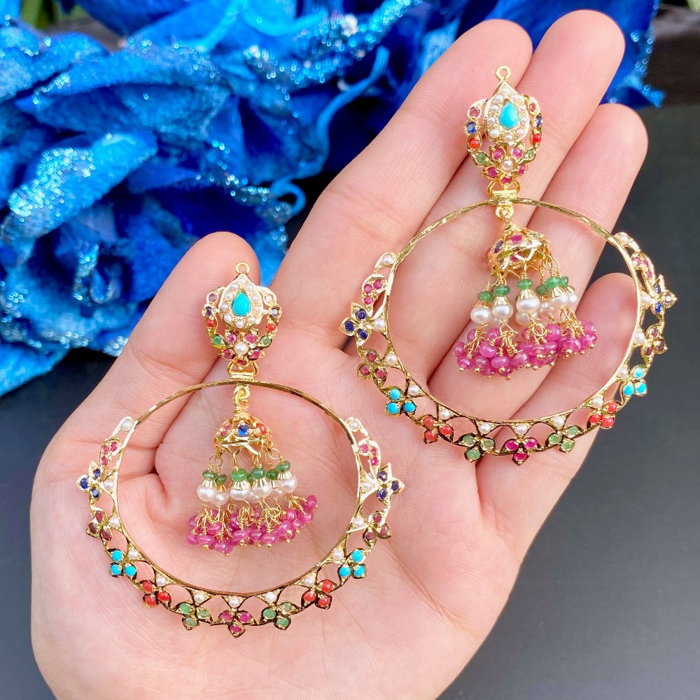 navratna chandbali earrings qatar