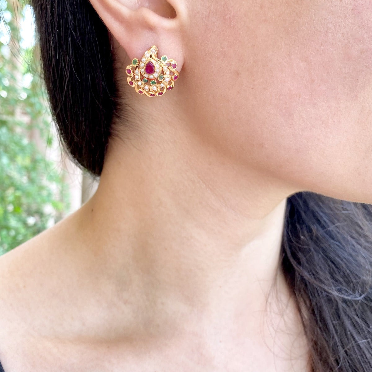 22k gold indian jadau studs kuwait