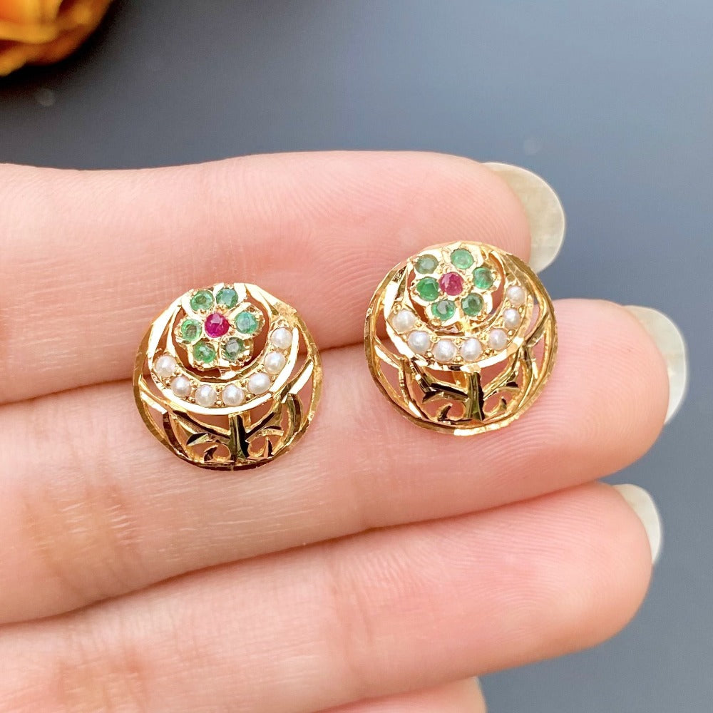 indian jadau studs in dubai