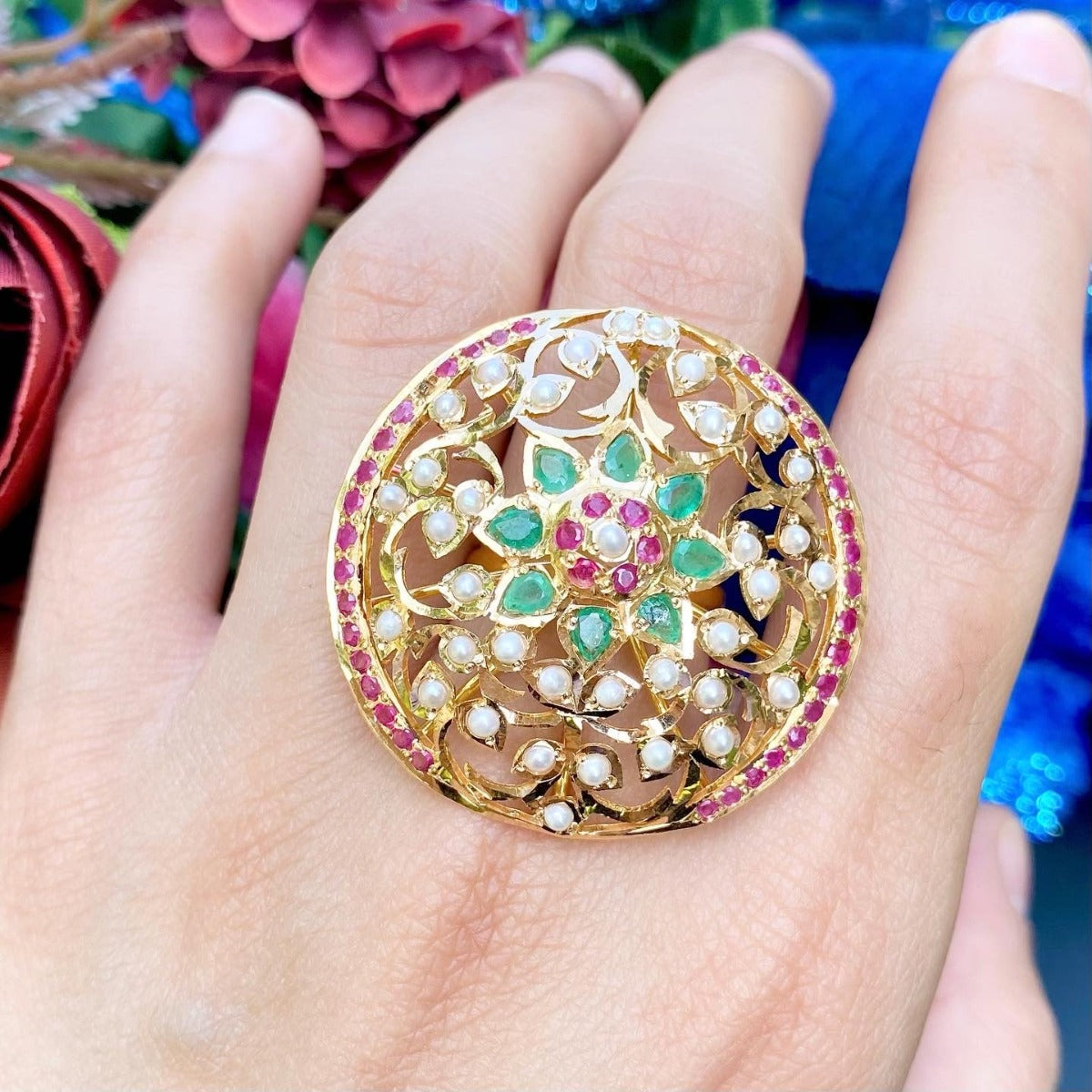 light weight gold cocktail ring