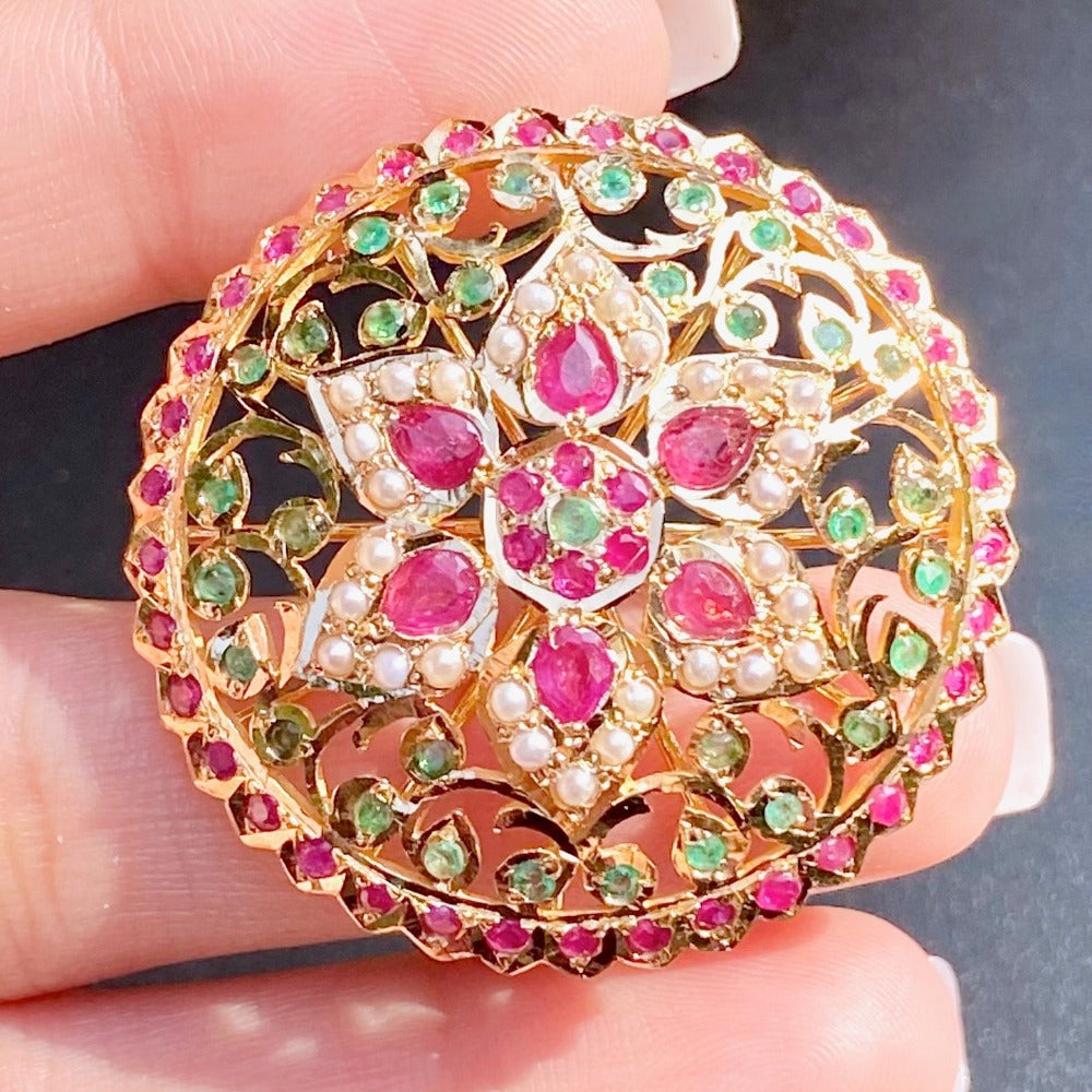 large round antique indian gold ring