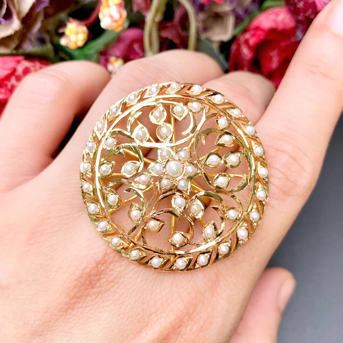 gold cocktail ring in dubai online shopping