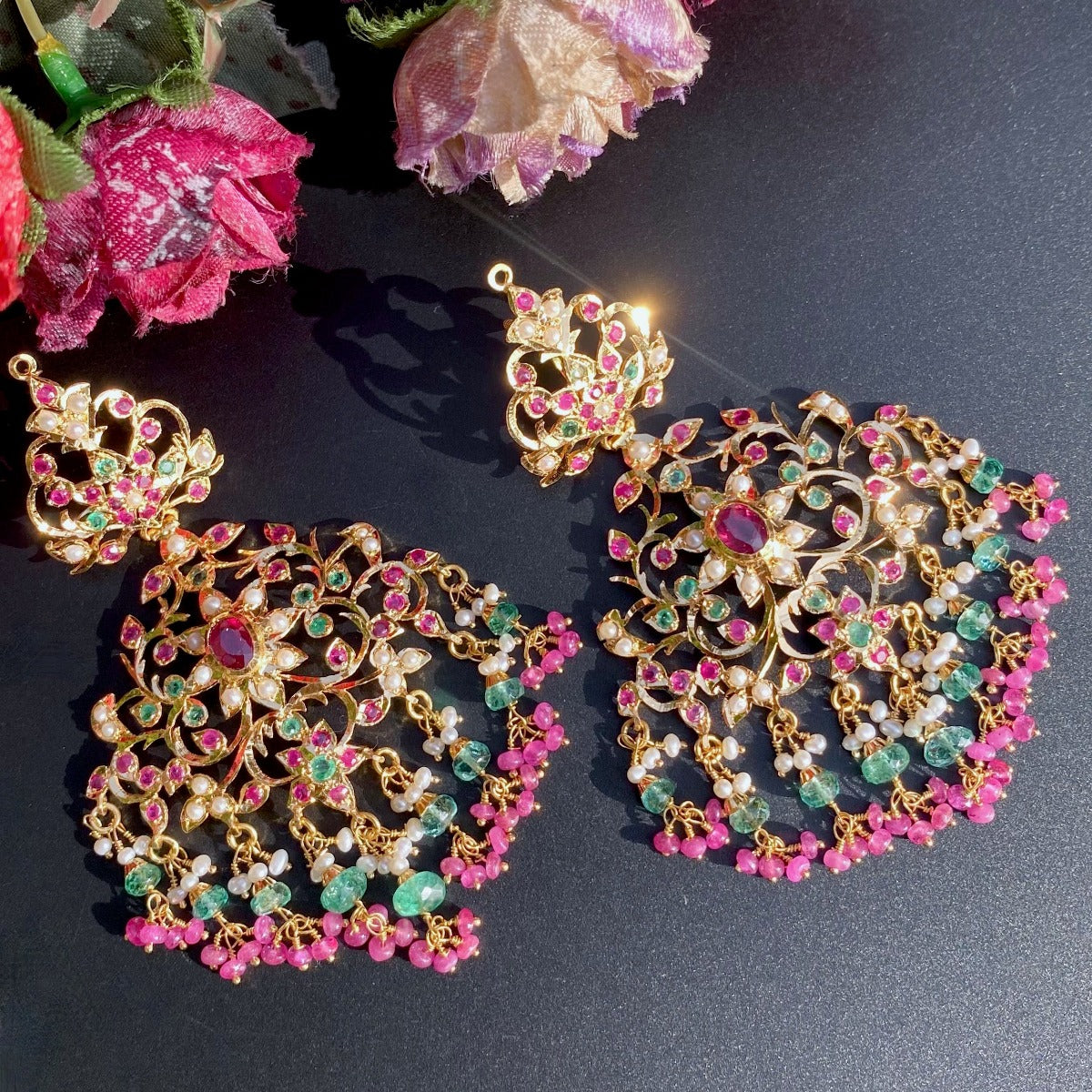 statement indian gold earrings in uae