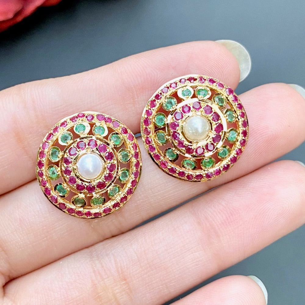 indian jadau stud earrings abu dhabi