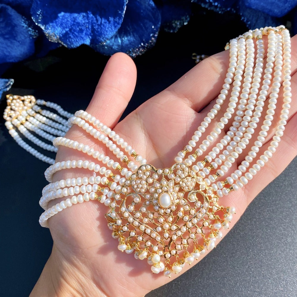 royal pearl rani haar in gold