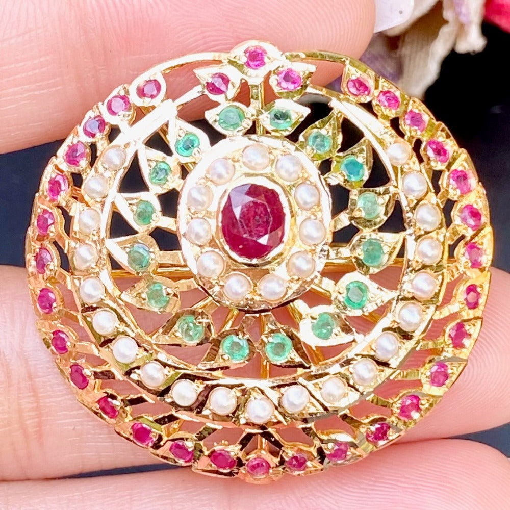 ethnic indian gold cocktail ring