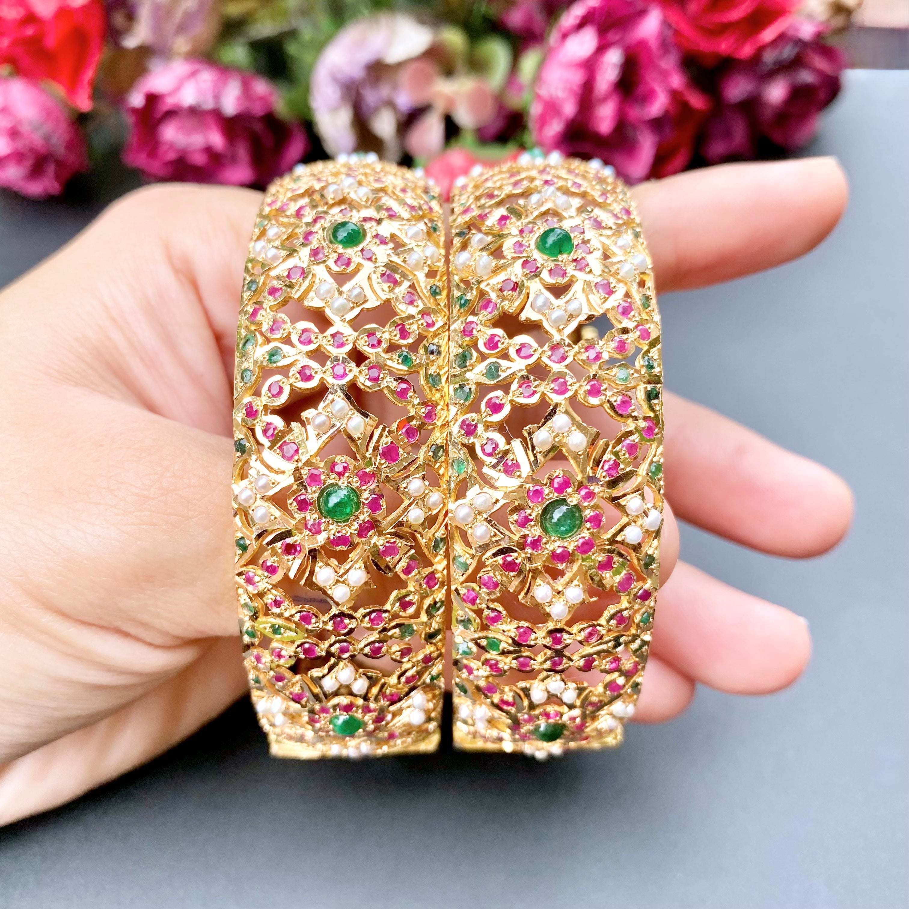 amritsari jadau bangles on gold dubai