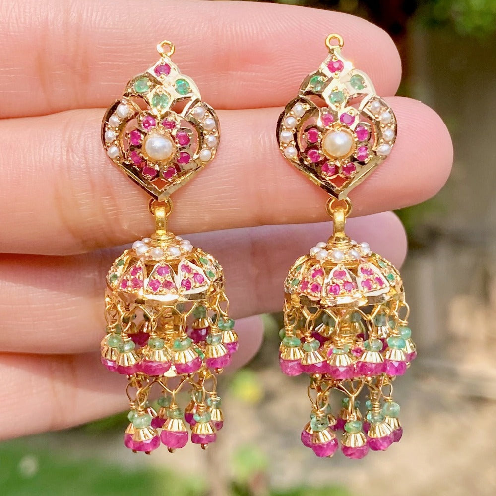 indian double jhumka dubai gld