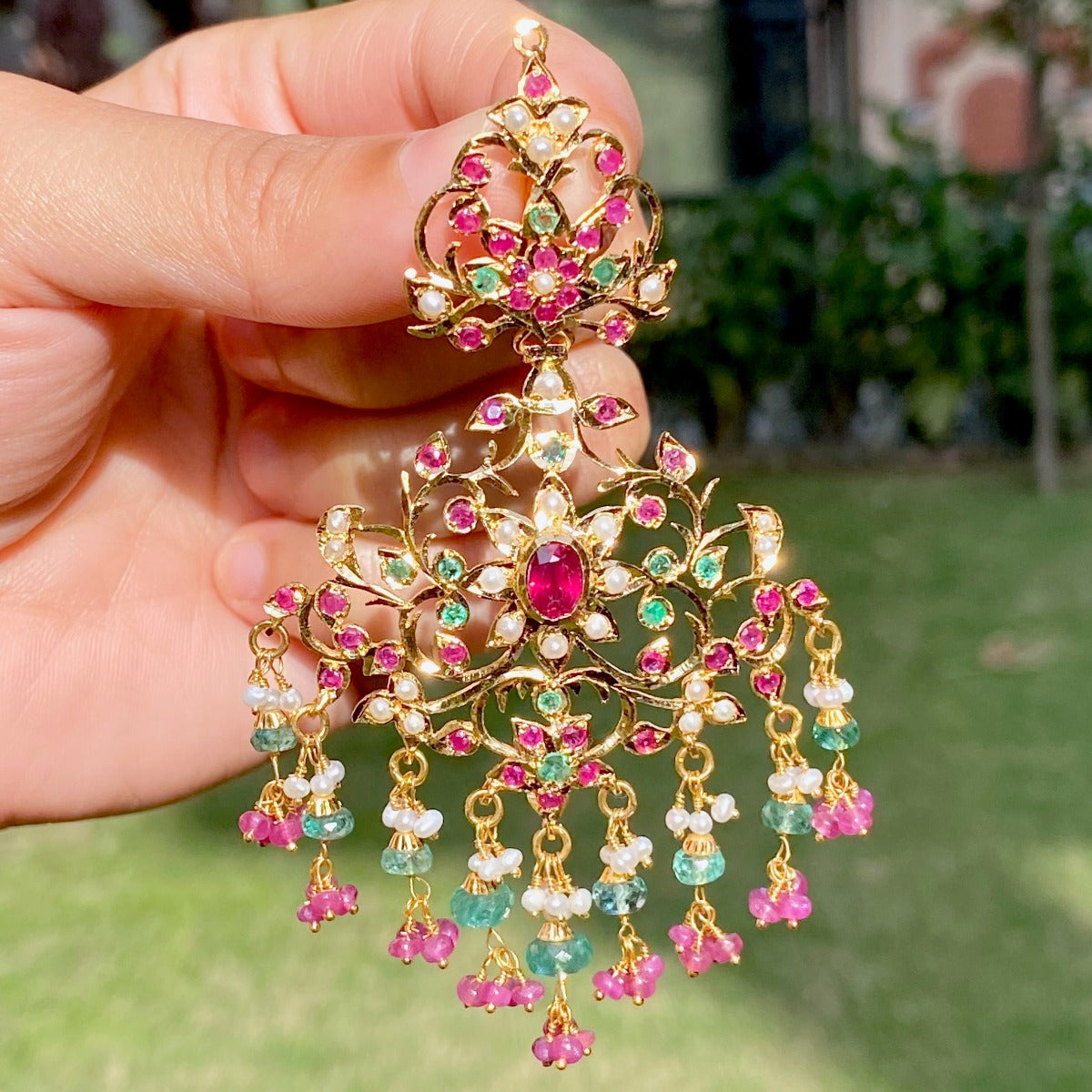 statement indian gold earrings in uae