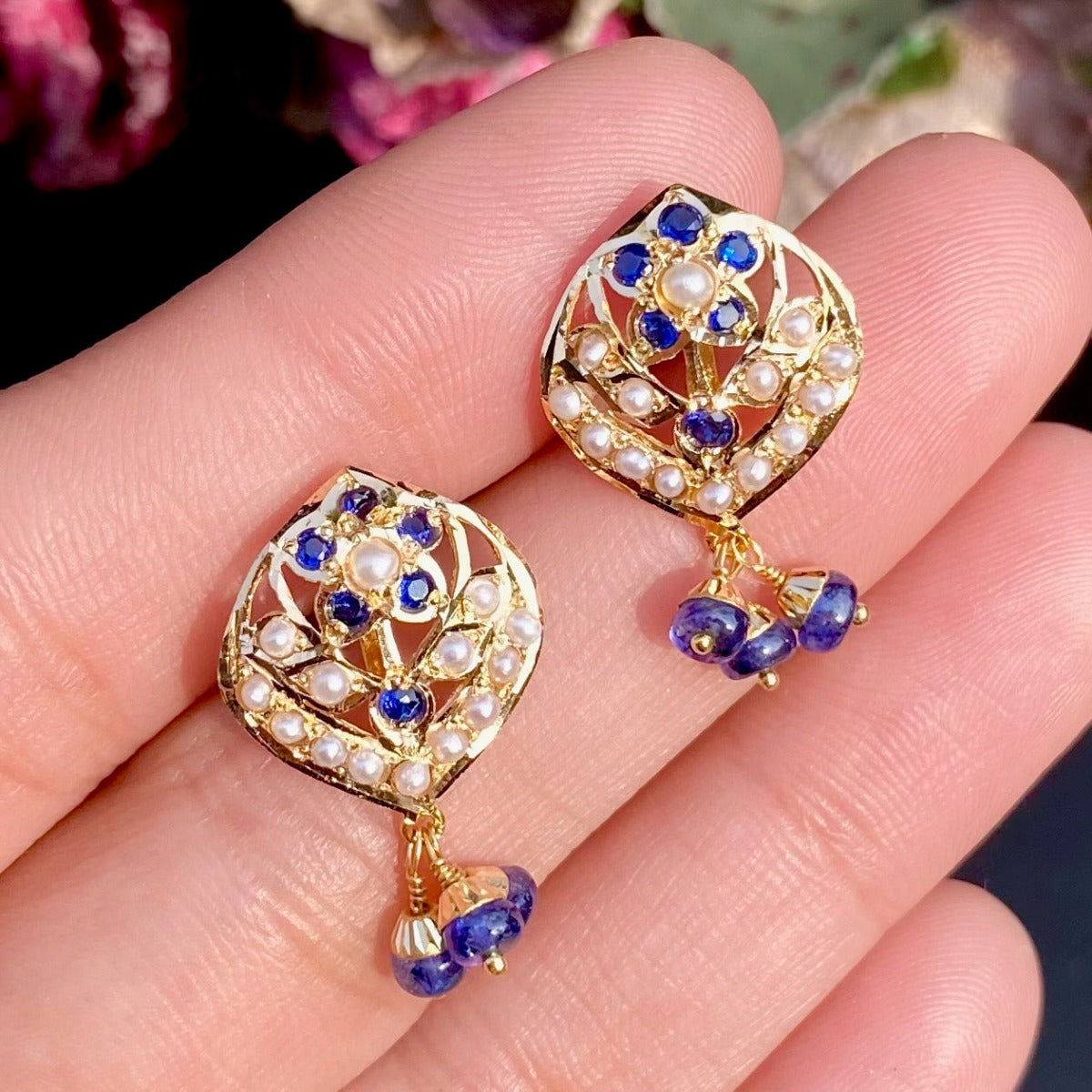 gold tops with stones studded