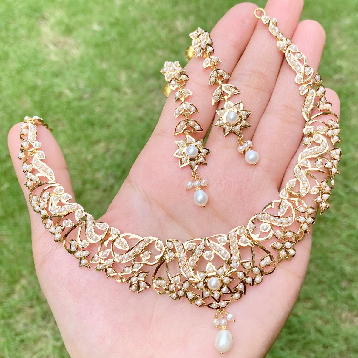 antique pearl set gold
