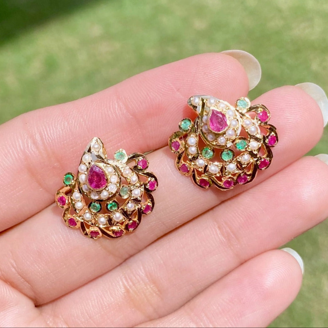 22k gold indian jadau studs kuwait
