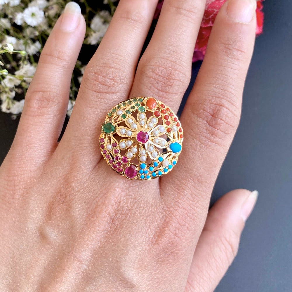 rare find amritsari jadau ring gold