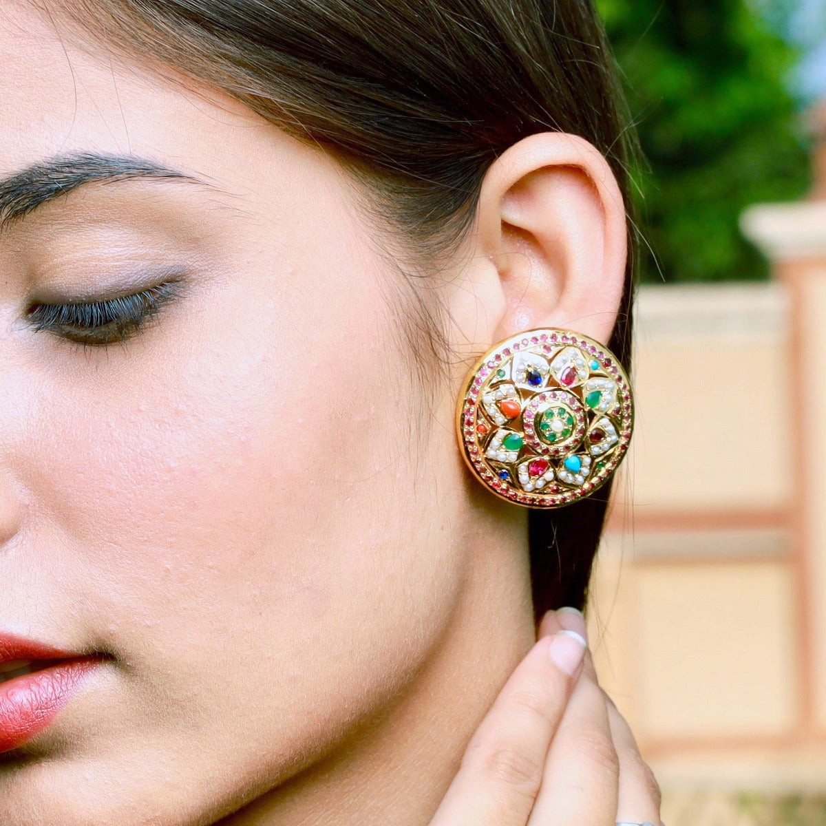 navratna earrings under 100000