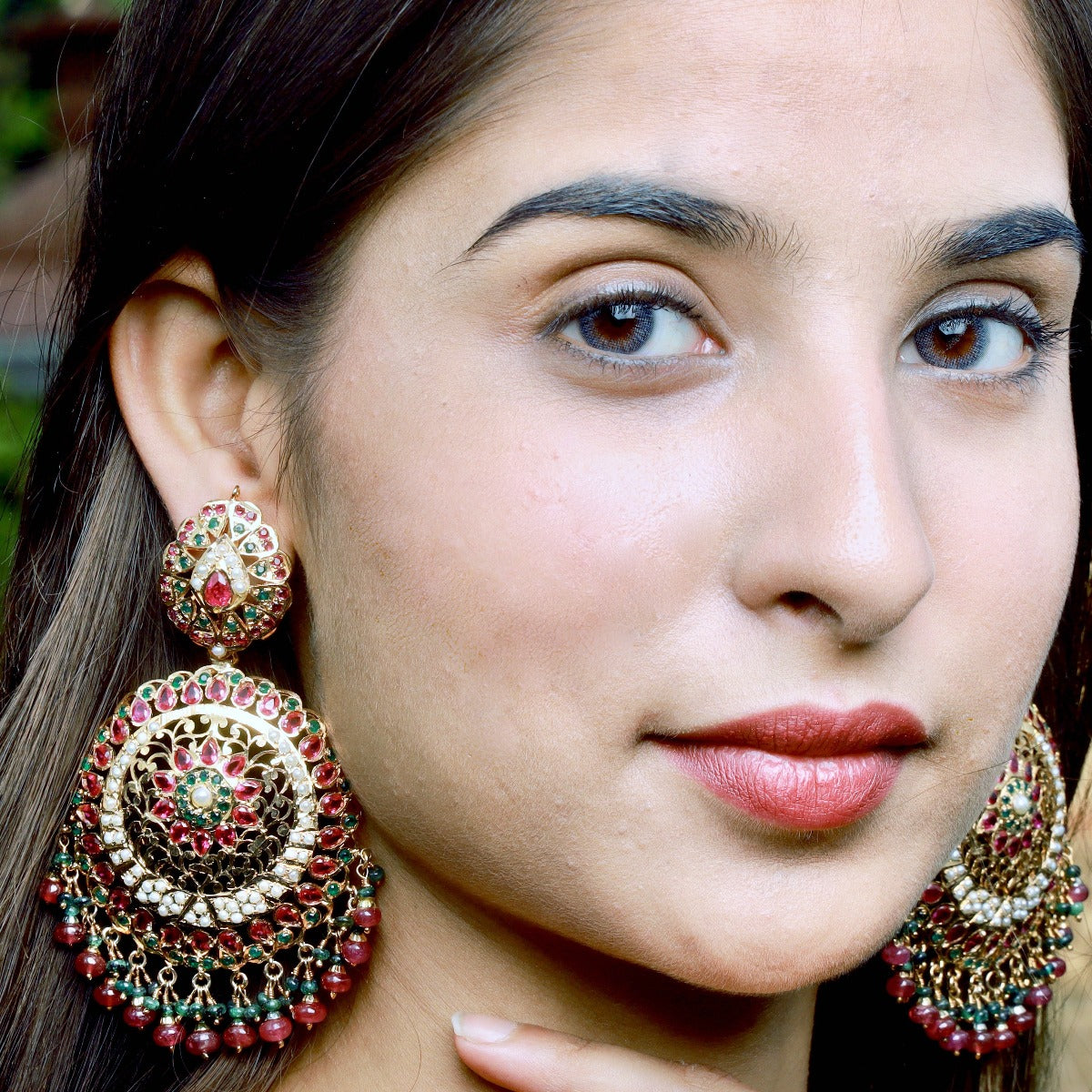 Statement Jadau Jhala Earrings | For Women | Gold Plated Silver ER 001