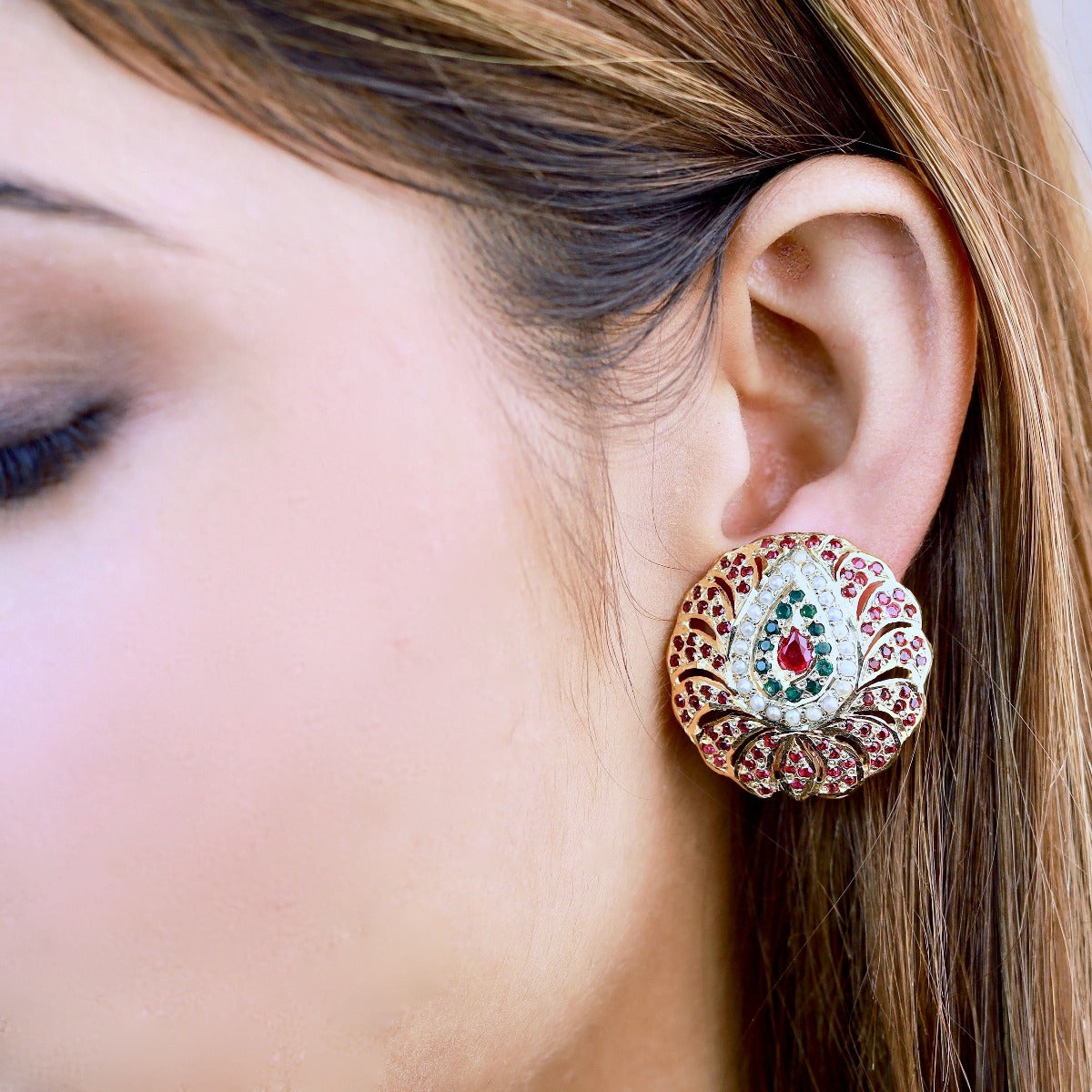 hyderabadi jadau earrings