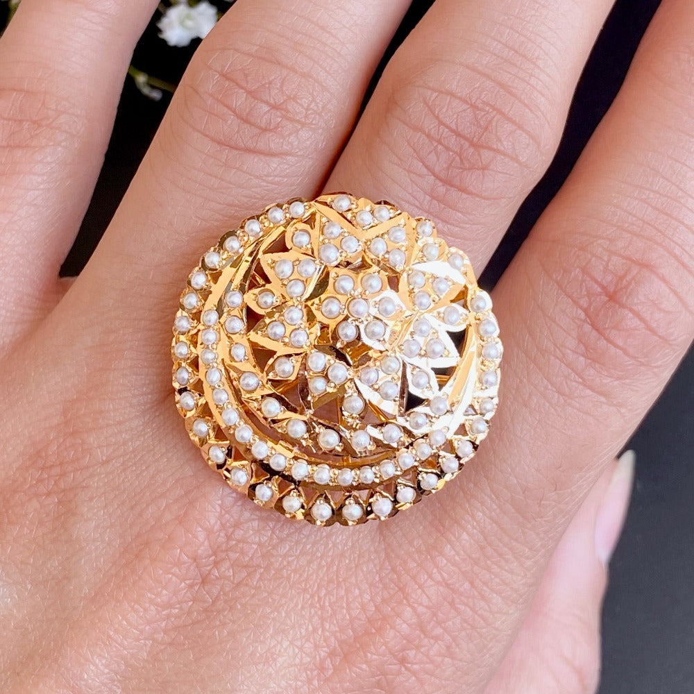 indian gold cocktail ring around 1 tola