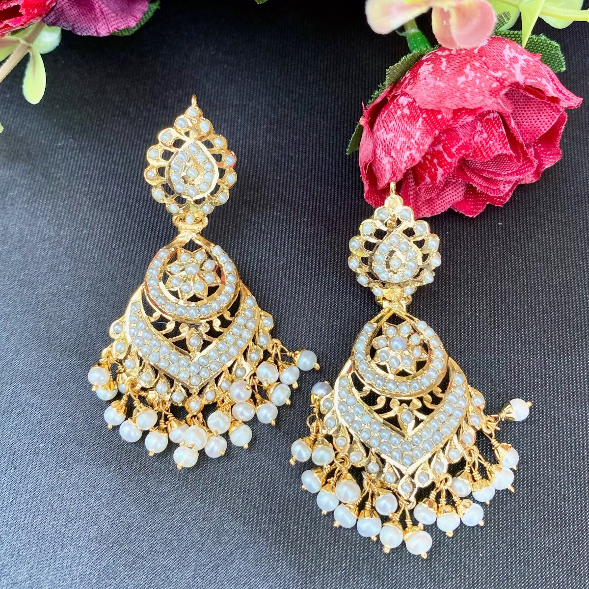 gold plated pearl earrings