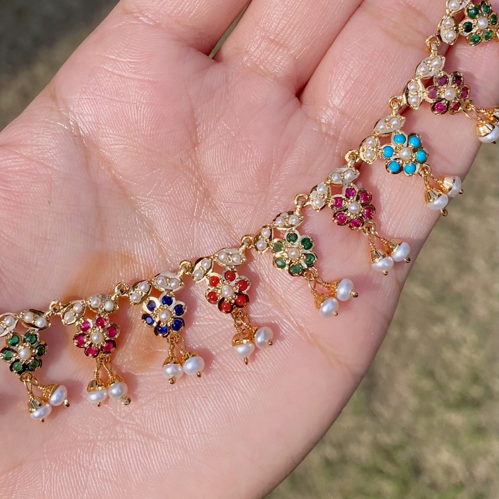 Elegant and Delicate Navaratna Set | Indian Navaratna Jewellery NS 238