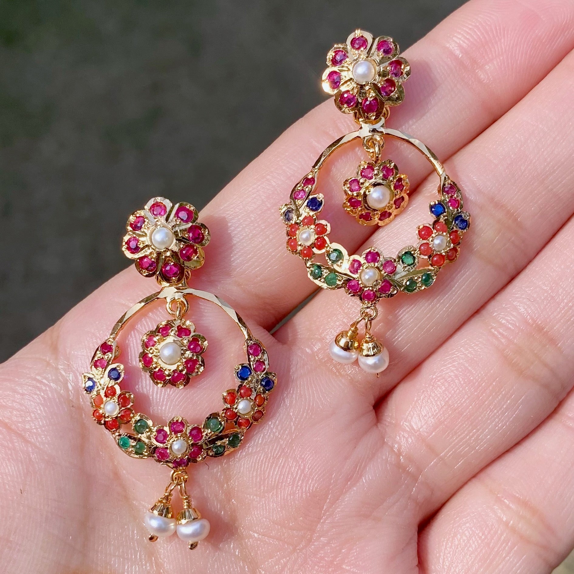 Elegant and Delicate Navratna Set | Indian Navratna Jewellery NS 238