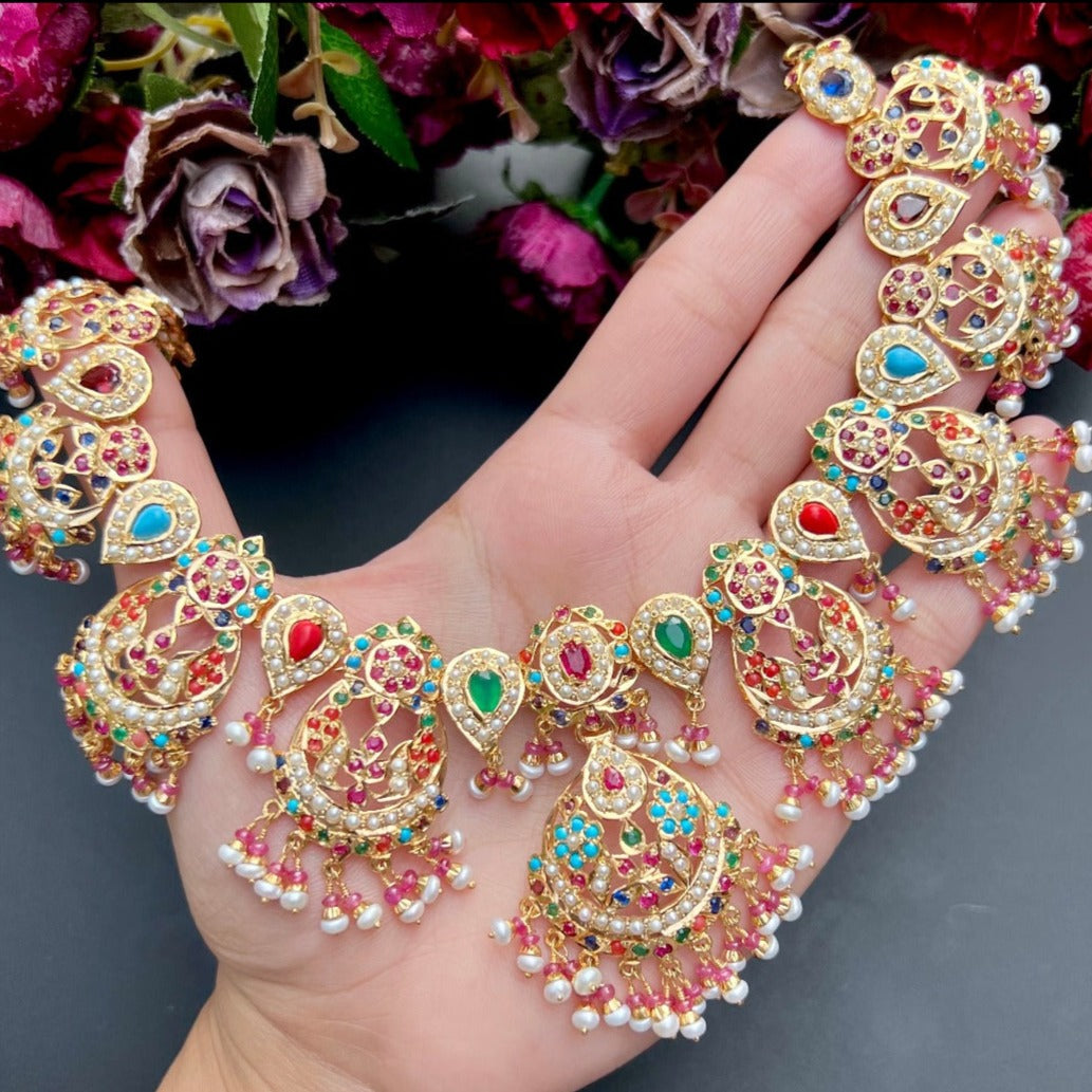 kundan set with navratna stones