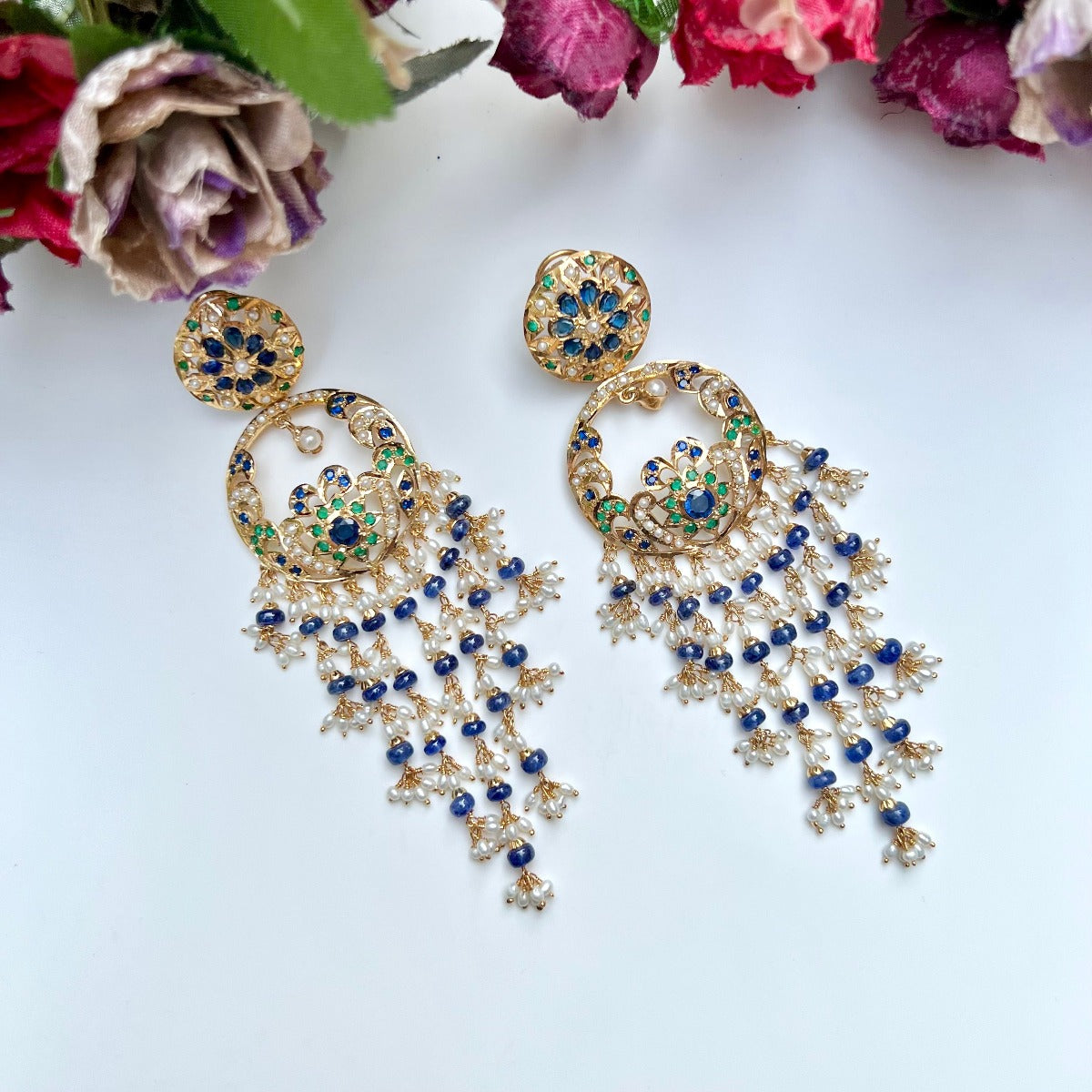 long punjabi chandbali earrings