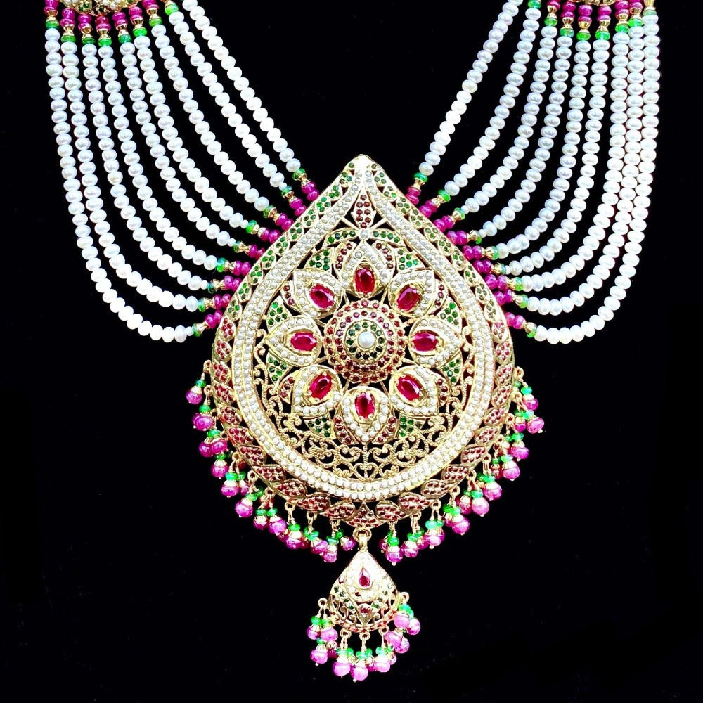 modern gold plated rani haar