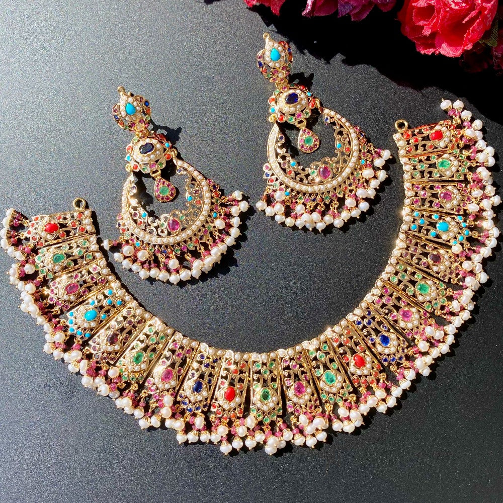 Party Wear Women Gold Necklace Set