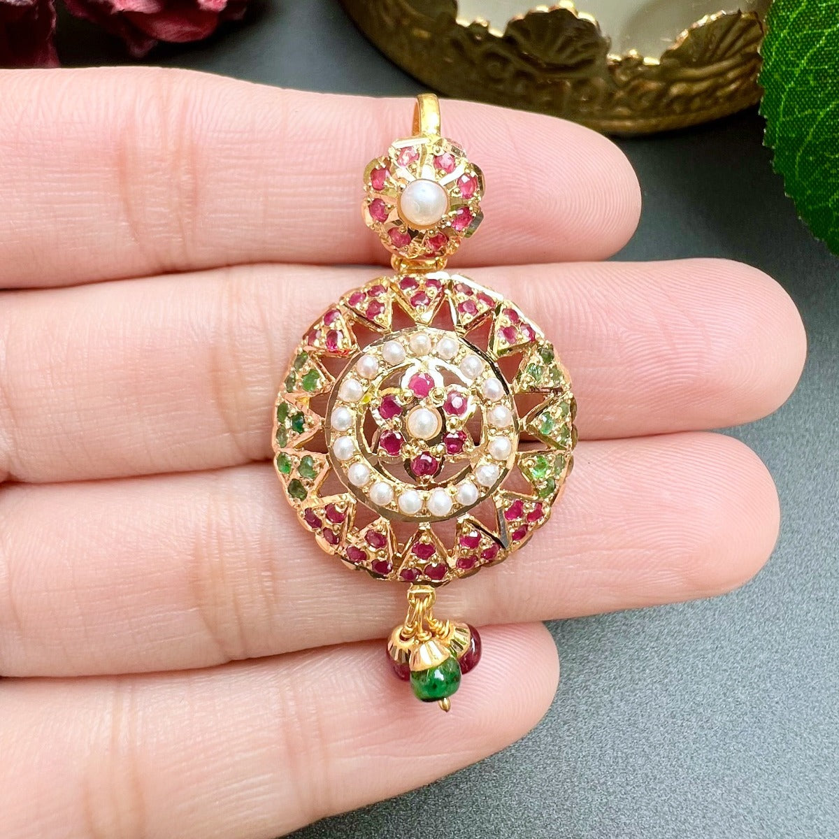 jadau pendant set 22k gold