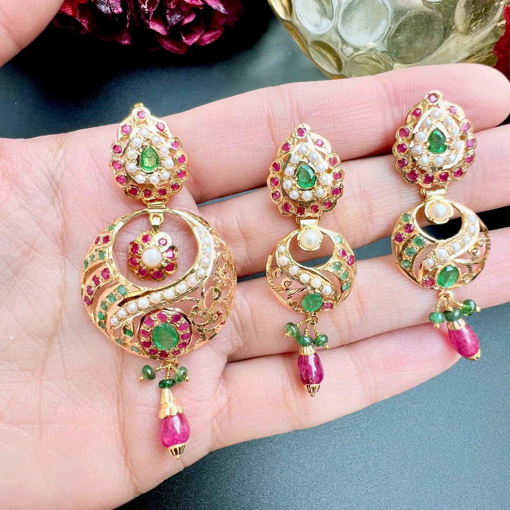 indian gold pendant set