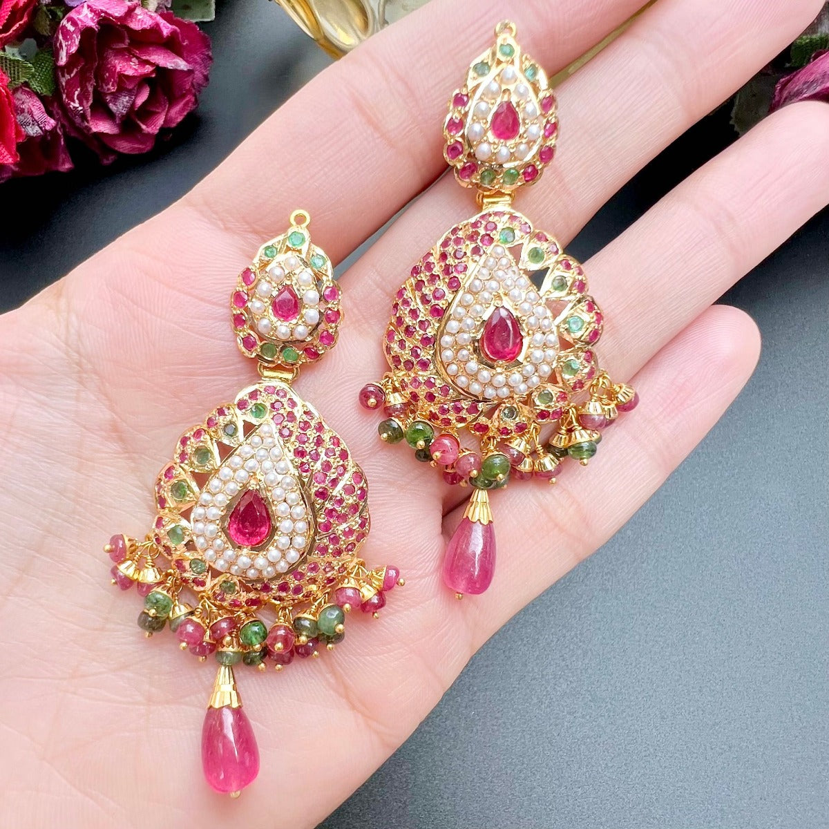 tanishq jadau earrings